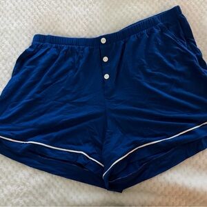 Soma Blue Button sleep Shorts with White Trim,S